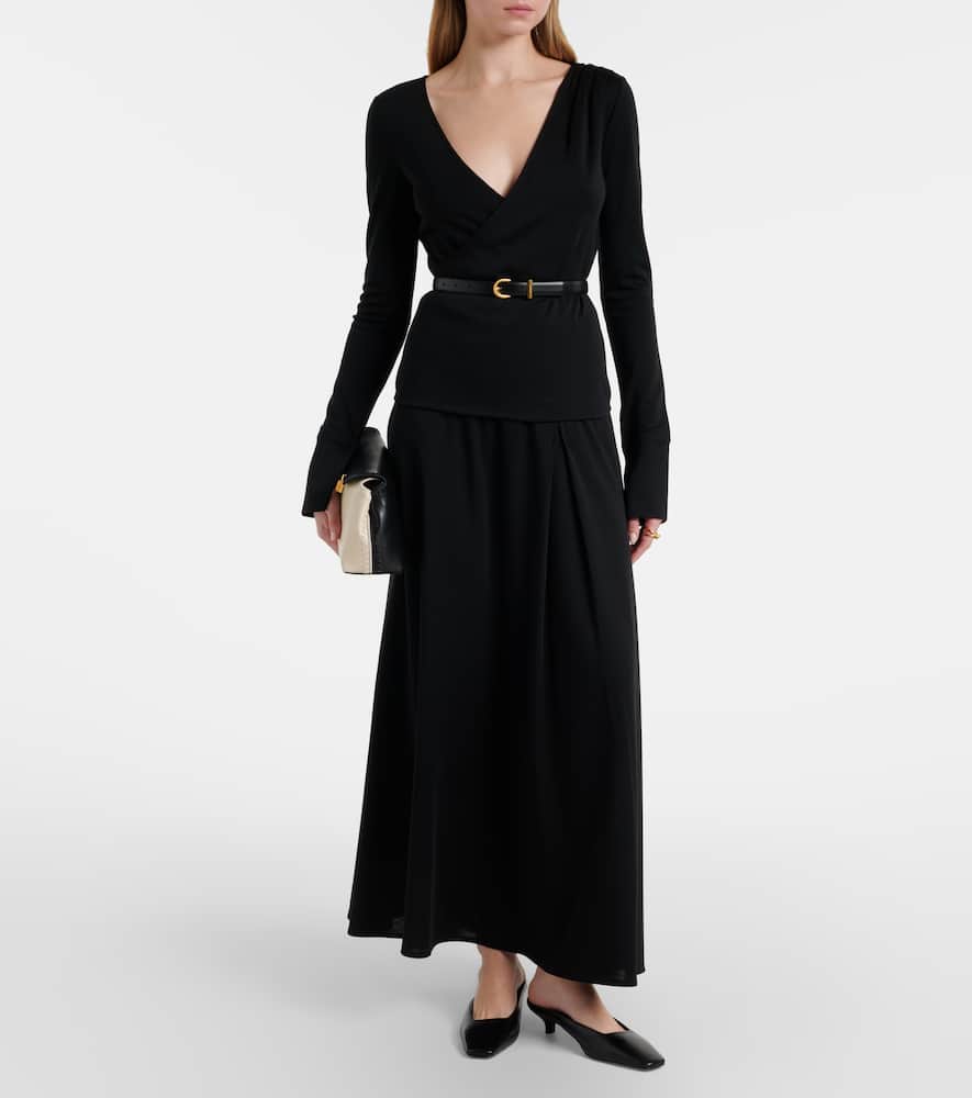 Stilla virgin wool midi skirt