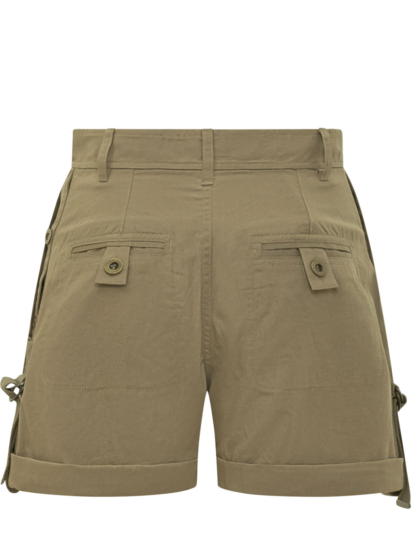 Green Solid Shorts