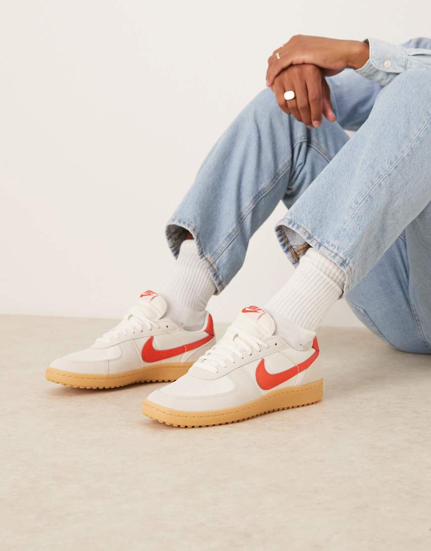 Field General S & T sneakers in off-white and red
