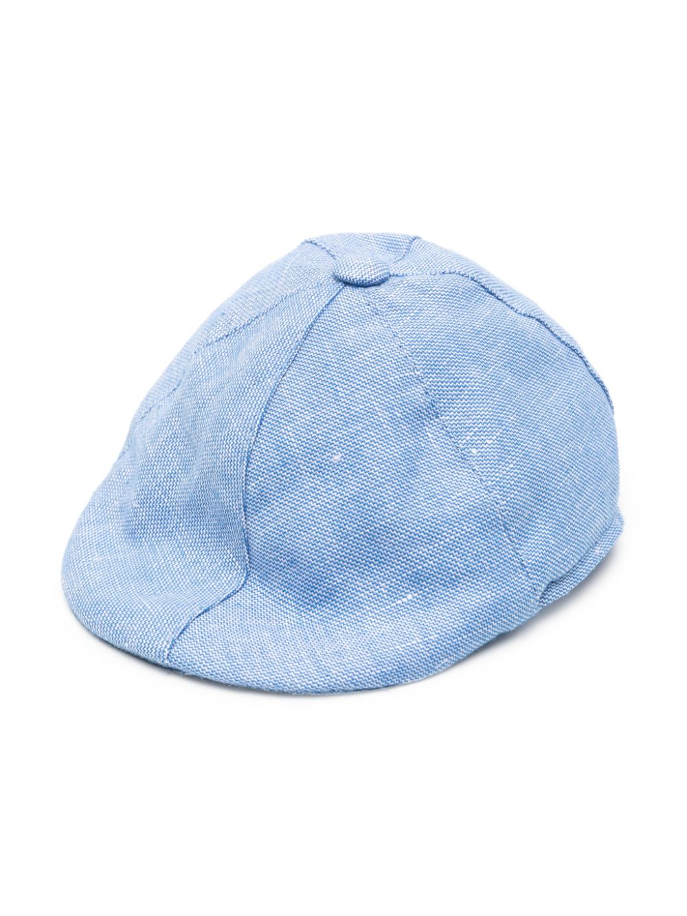 Flat-peak linen blend cap - Blue