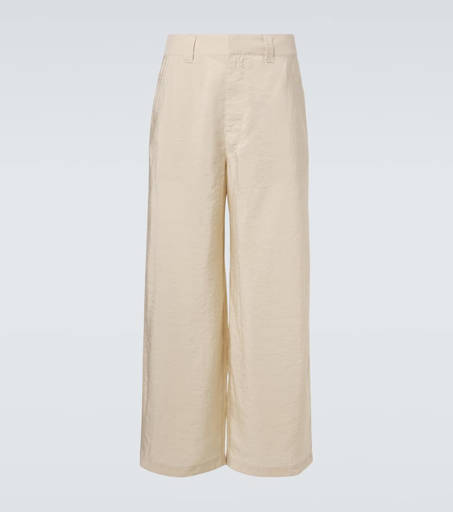 Silk-blend wide-leg pants