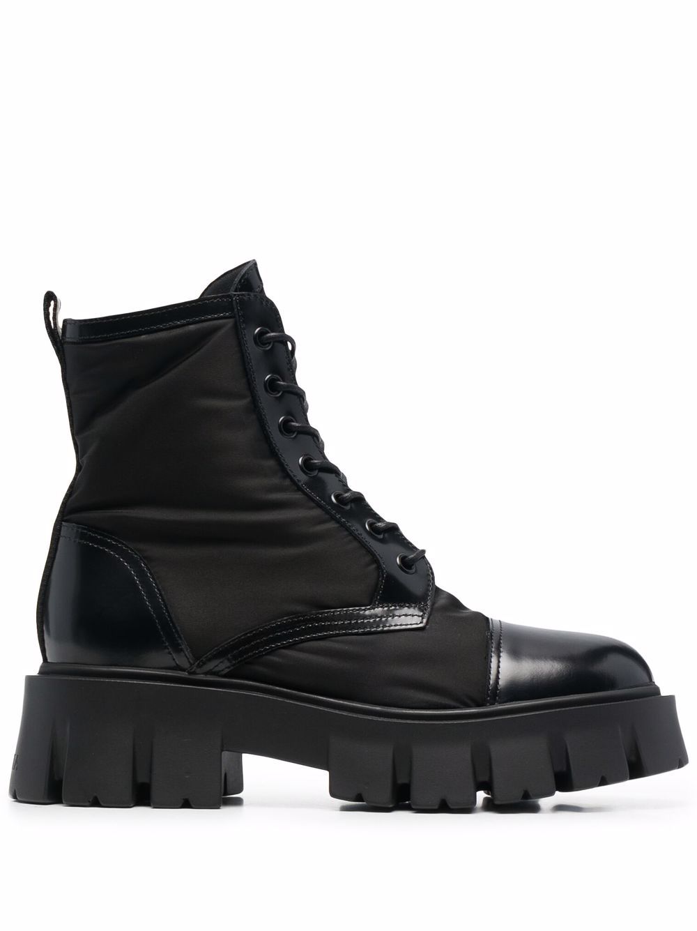 Lace-up chunky-sole boots - Black