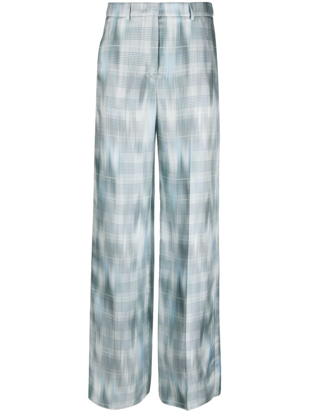 Prince of Wales silk trousers - Blue