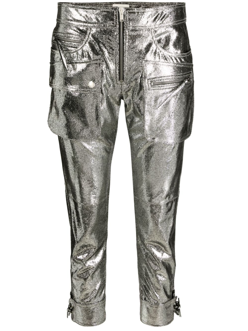 Ciane metallic cropped trousers - Silver