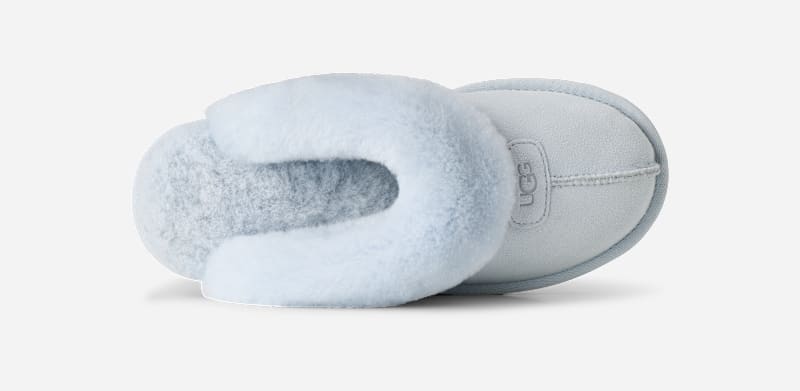 ® Women's Coquette Durable Sheepskin Slipper in Sky Blue