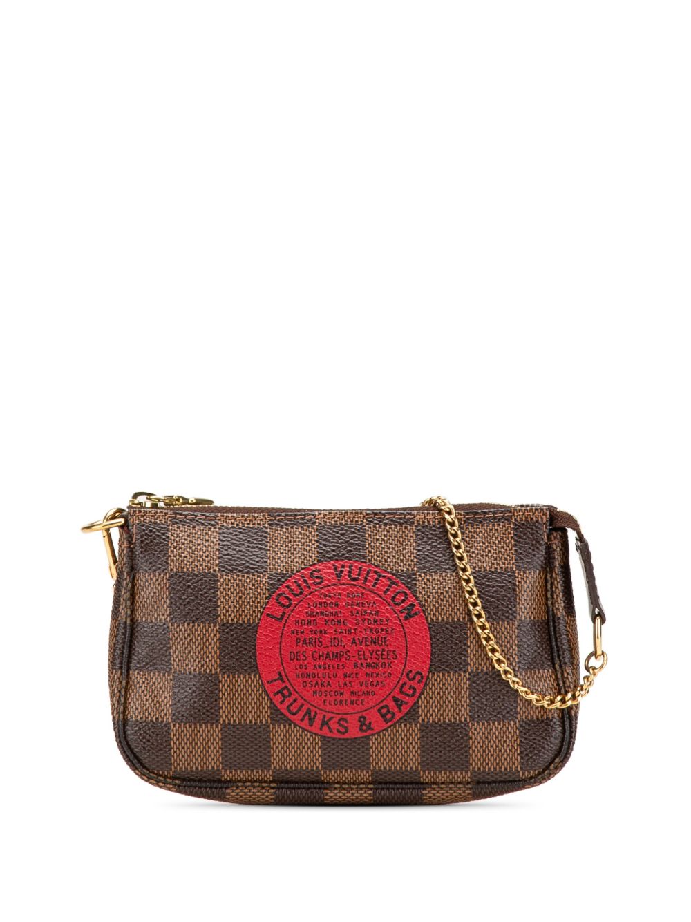 2008 Damier Ebene Trunks and Bags Mini Pochette Accessoires handbag - Brown