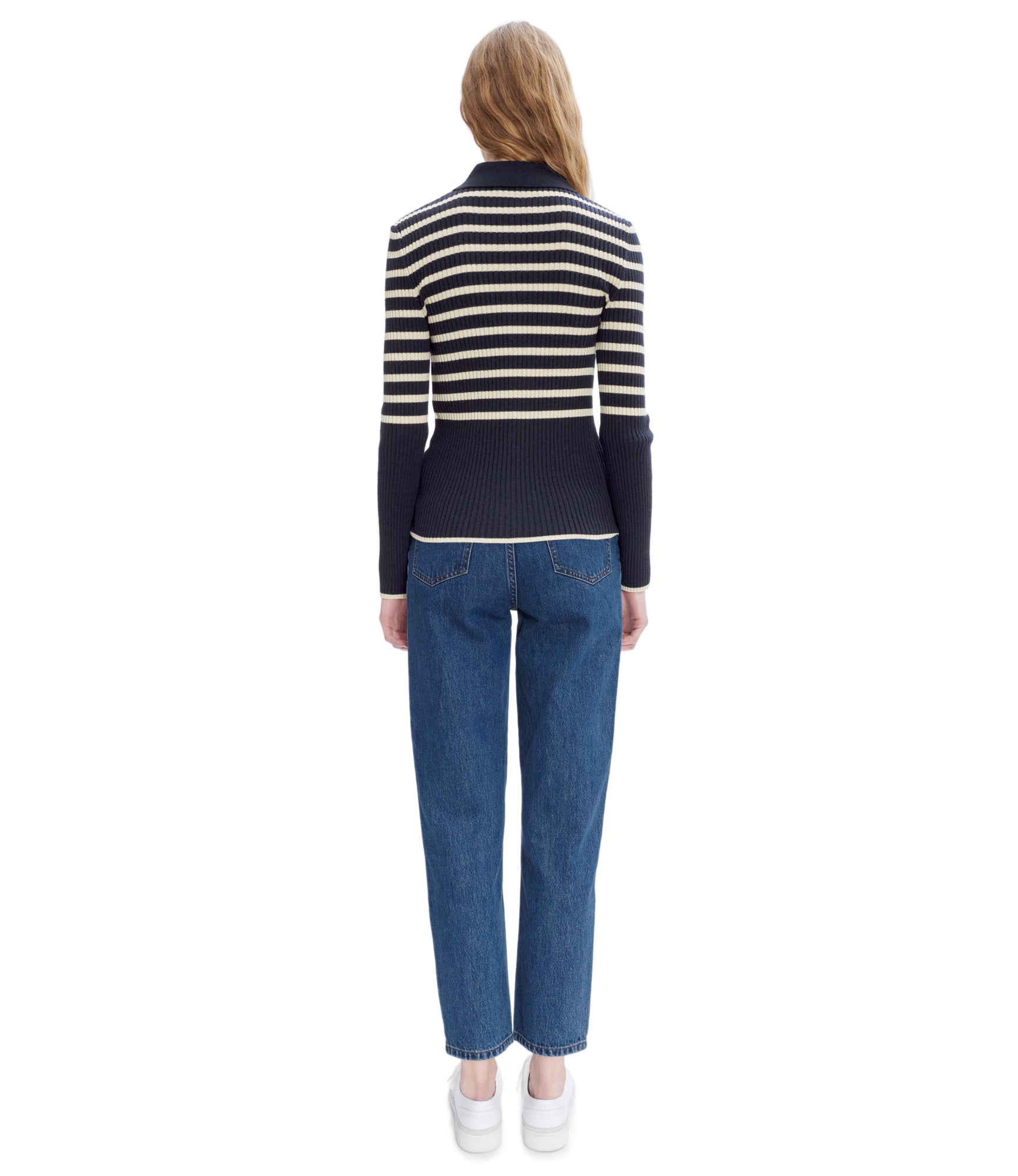 Mallory cardigan TIQ - Dark navy blue/ecru