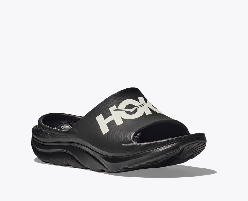 HOKA Ora Athletic Slide Shoes in Black/White