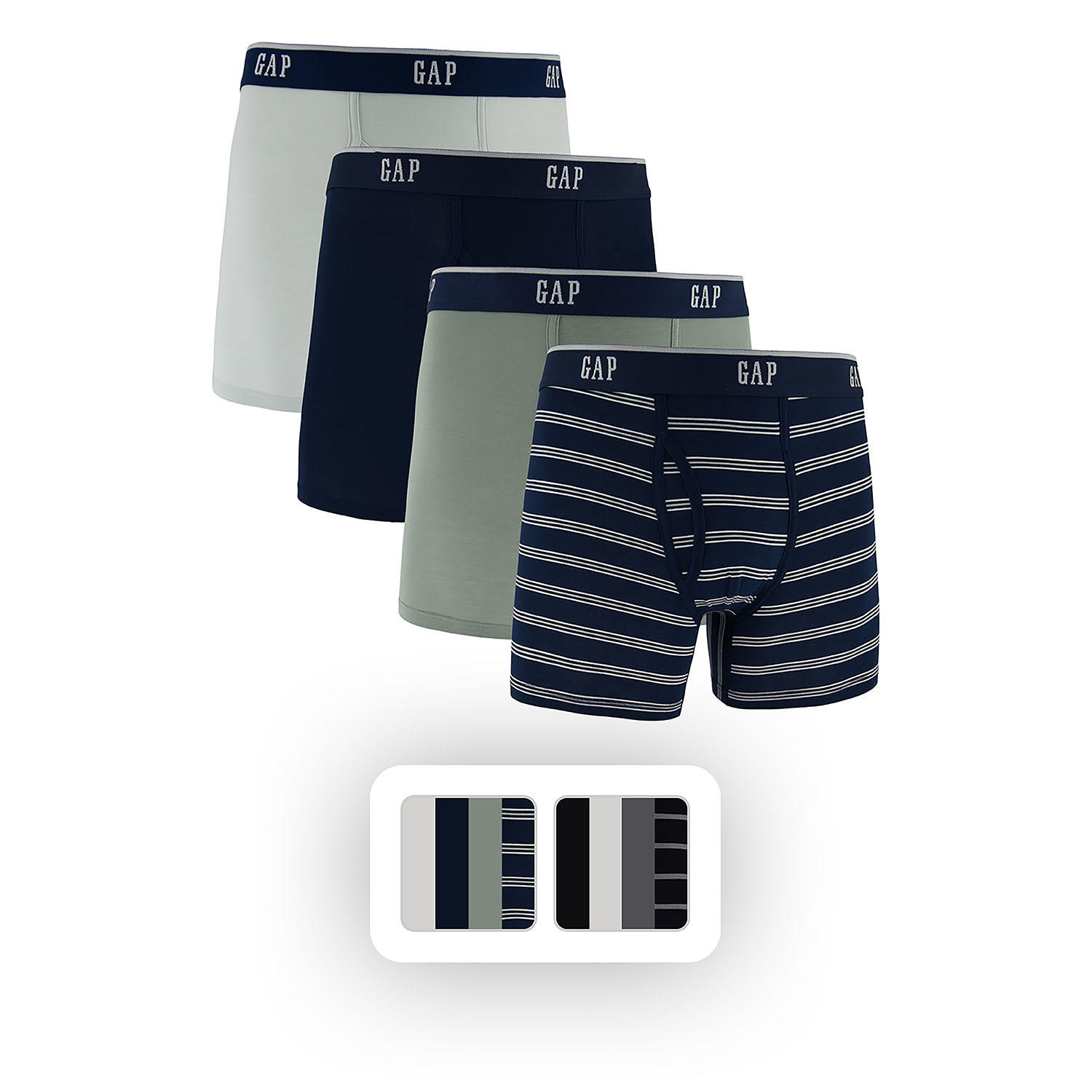 Body Men's 4-Pack Boxer Brief - BLUE XXL:-