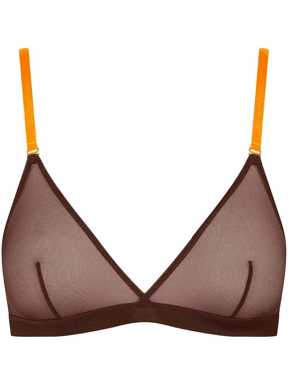 Mesh triangle bra - Brown