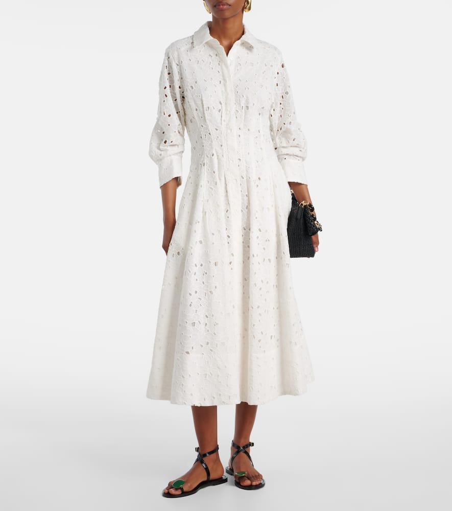 Jazz cotton broderie anglaise midi dress