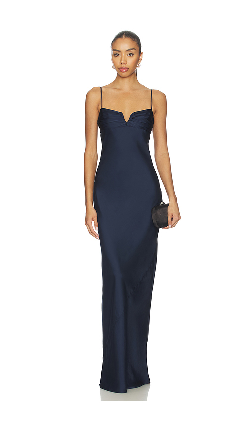 Amanda Uprichard Ira Maxi Dress in Navy. XS. Also in