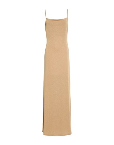 Woman Maxi dress Sand Size XS Polyester, Viscose, Metallic Polyester, Polyamide, Elastane