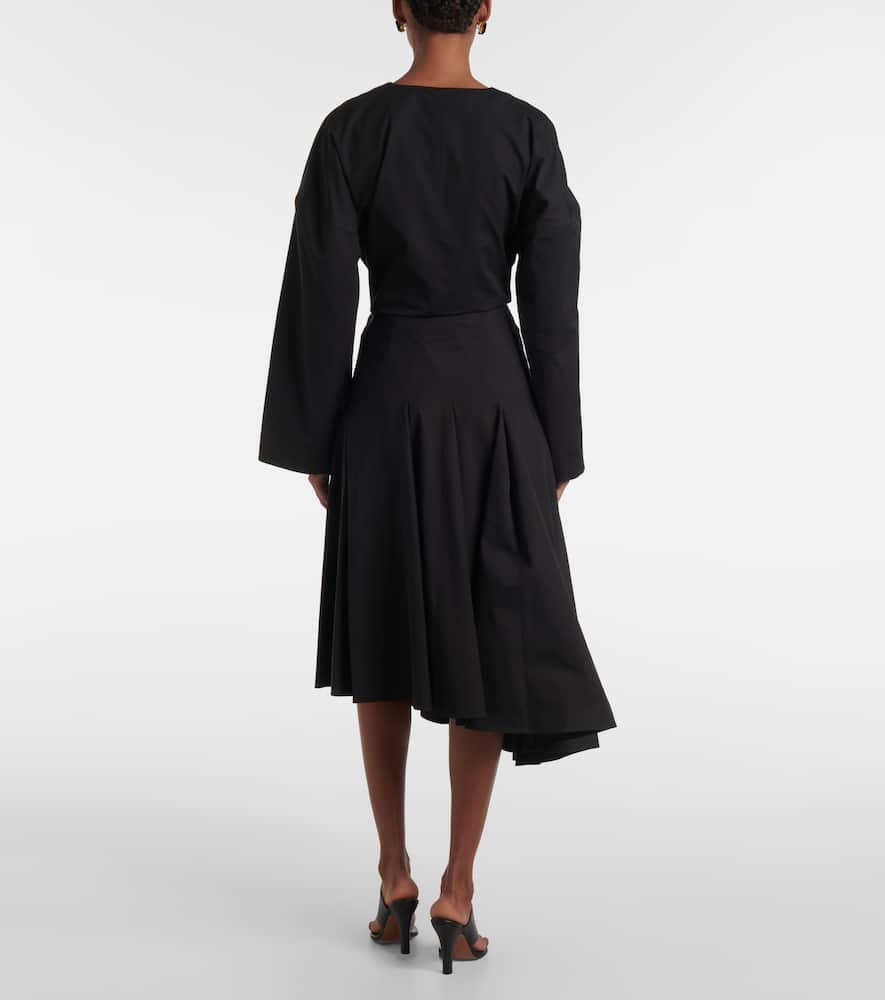 Rio asymmetric cotton midi skirt