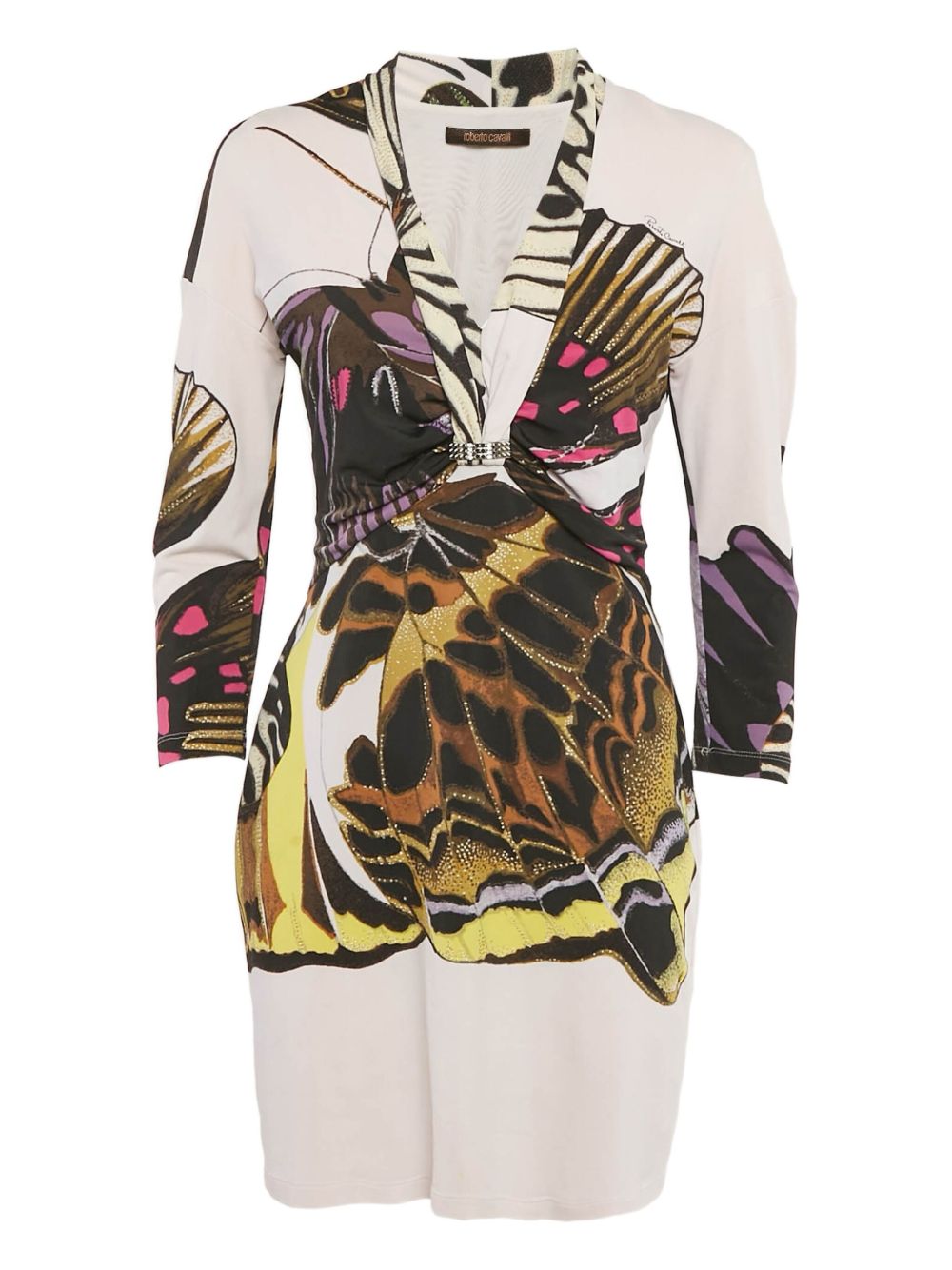 Butterfly-print mini dress - Pink