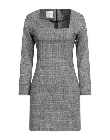 Woman Mini dress Black Size 2 Wool, Polyester, Cotton, Elastane