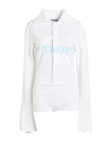 Woman Bodysuit White Size M Cotton