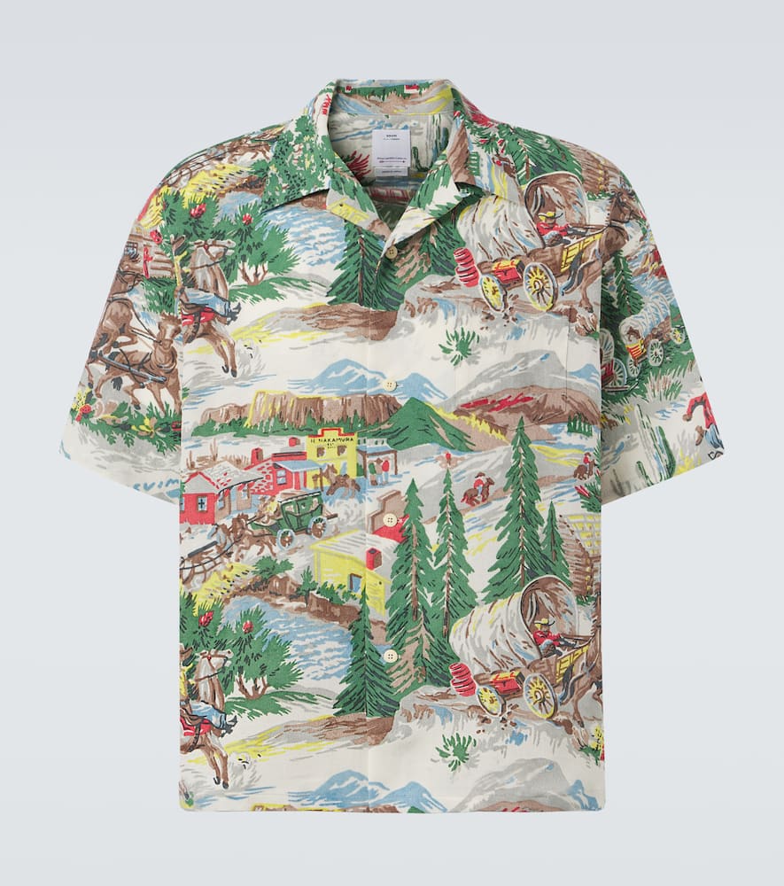 Crosby printed silk-blend shirt