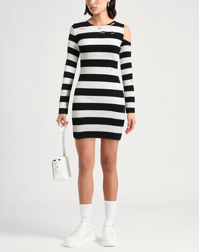 Woman Mini dress Black Size 4 Cotton, Cashmere