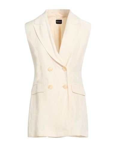 Woman Blazer Cream Size 4 Viscose, Linen