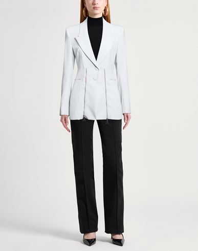 Woman Blazer Light grey Size 6 Polyester, Elastane