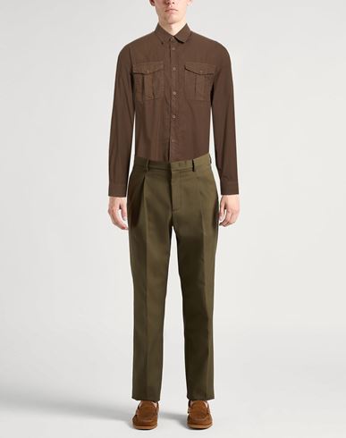 Man Shirt Brown Size L Cotton