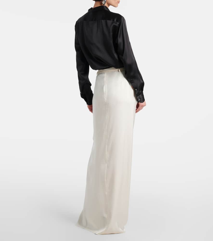 Silk satin wrap skirt