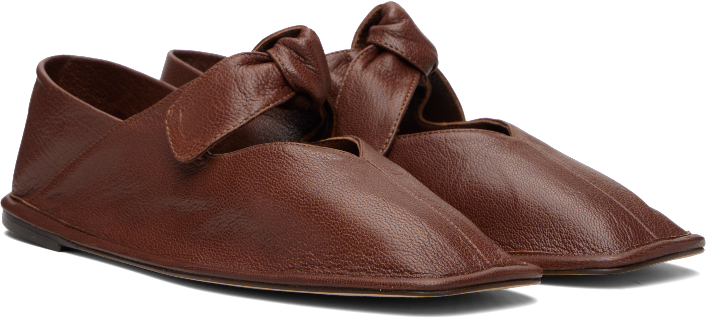 Brown Llasada Supple Shiny Ballerina Flats