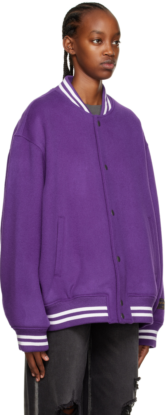 Purple oversized bomber jacket