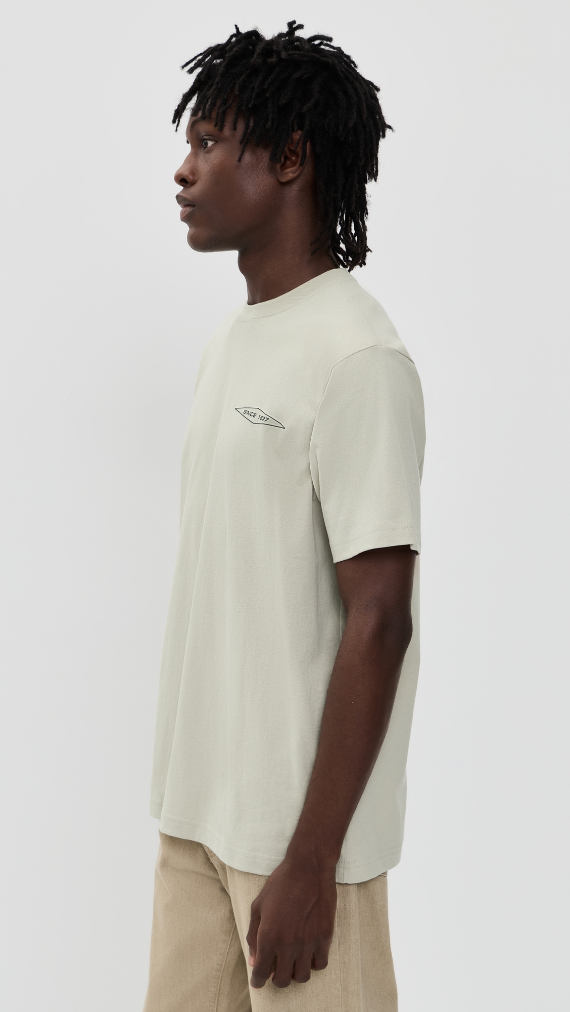 Short Sleeve Diamond Graphic T-Shirt Grey Sky