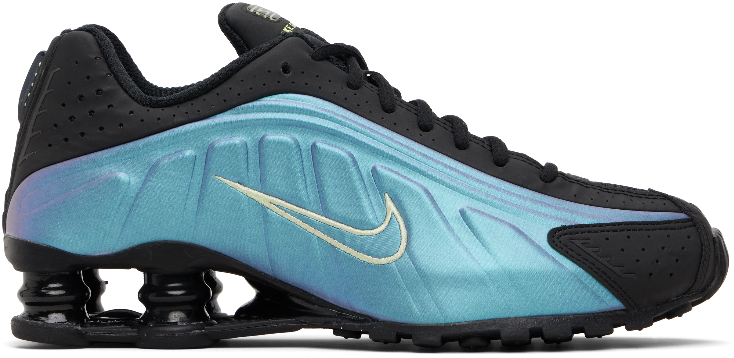 Black & Blue Shox R4 Sneakers