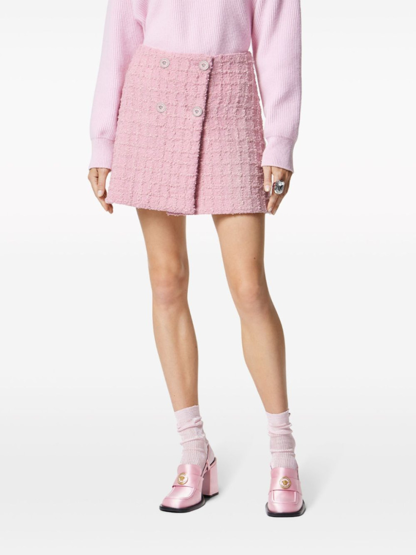 Pink Virgin Wool Blend Skirt
