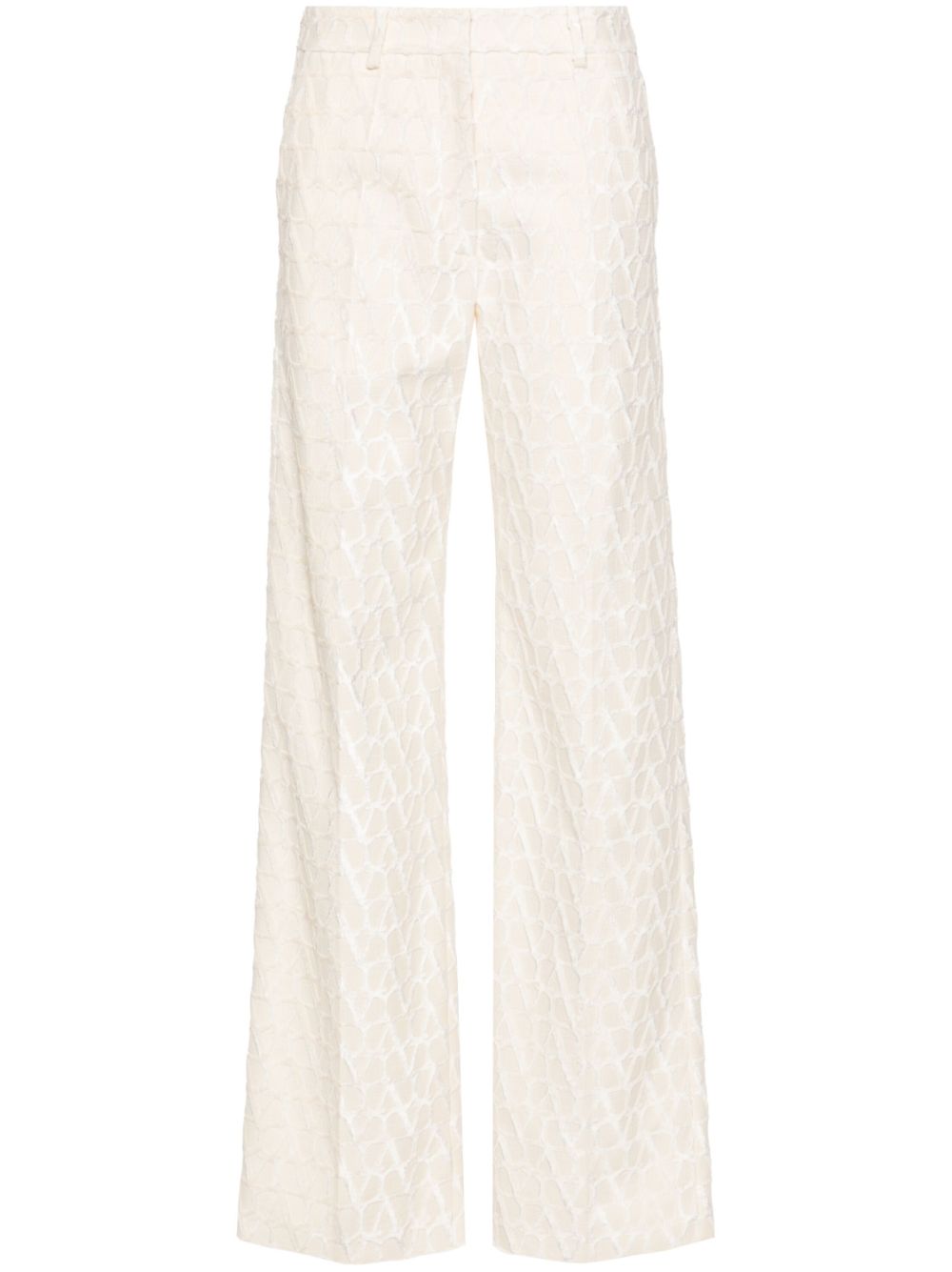Toile Iconographe flocked tailored trousers - White