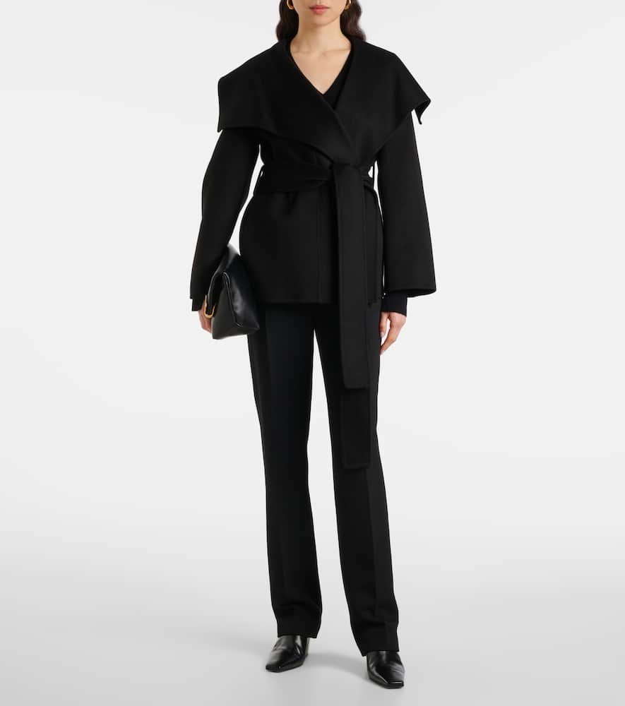 Adrienne wool and cashmere wrap coat