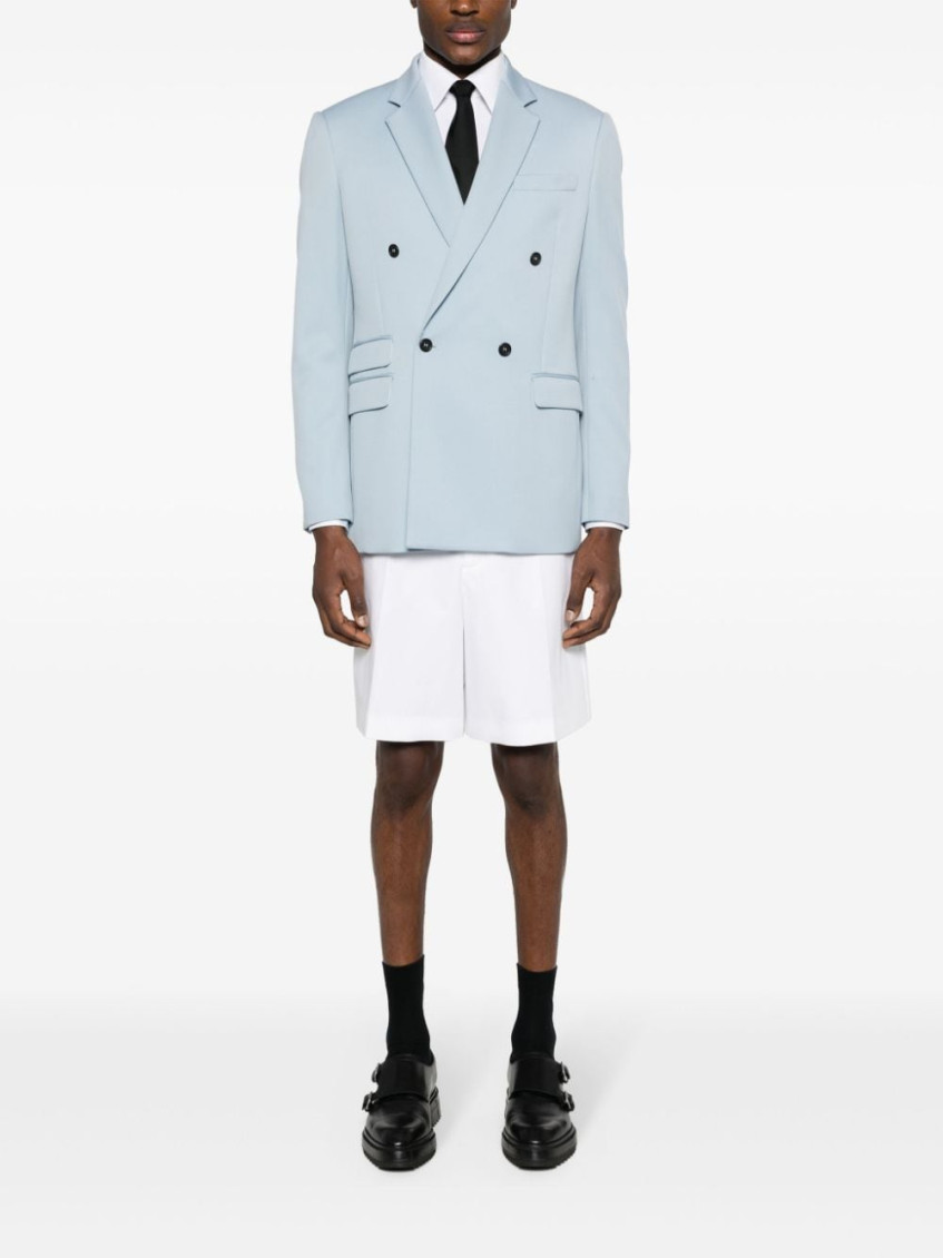 White Wool Blend Bermuda Shorts