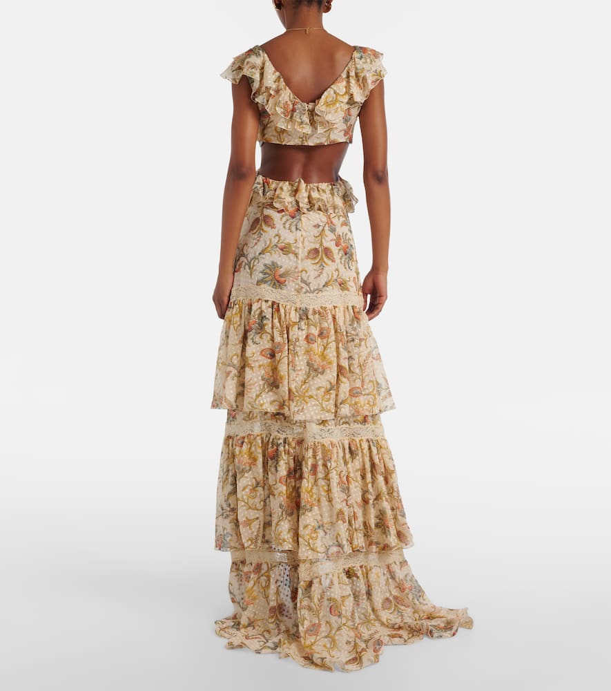 Printed silk-blend maxi dress