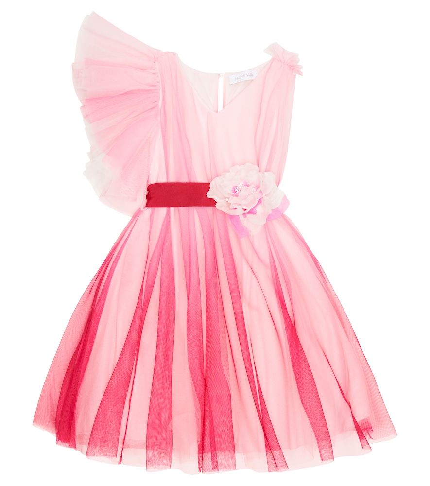 Monnalisa Ruffle-trimmed tulle dress