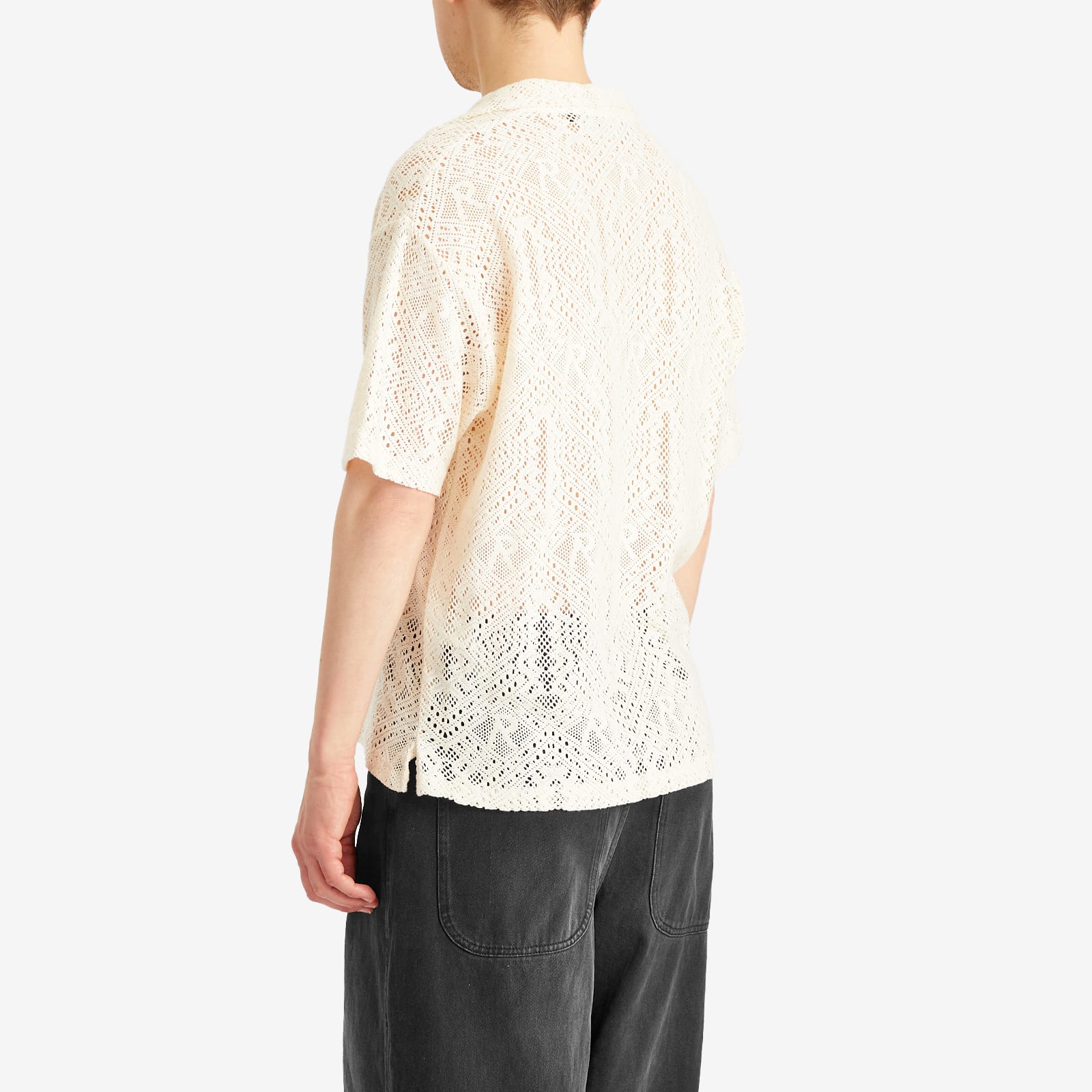 Represent Men's All Over Crochet Shirt in Off White