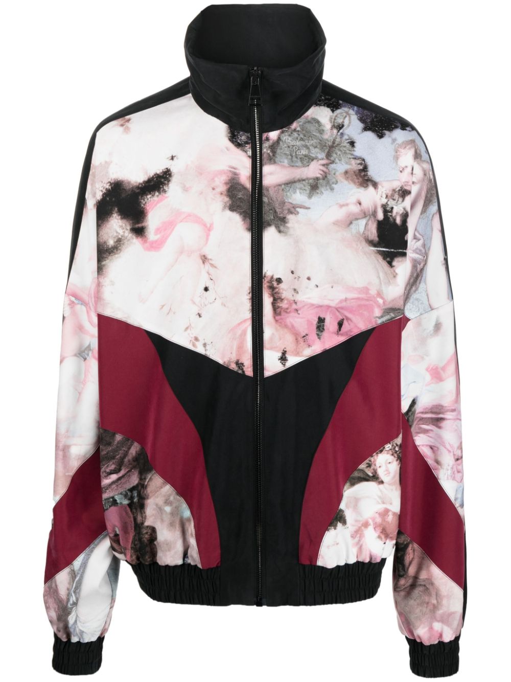 Pastel print panelled jacket - Black