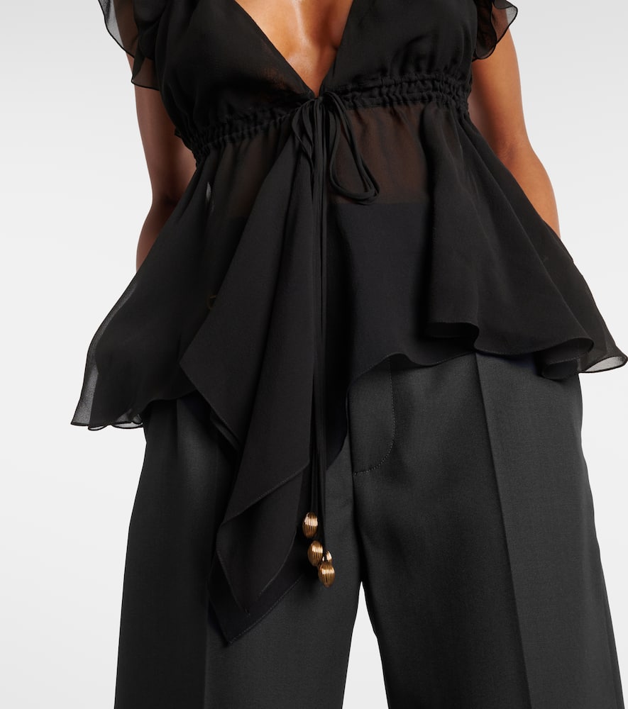 Chloé Ruffled silk chiffon top