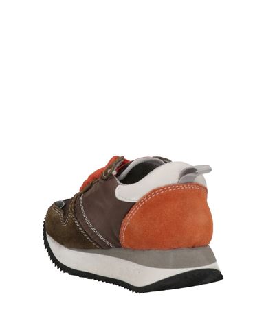 Kid Boy Sneakers Military green Size 4Y Soft Leather, Textile fibers