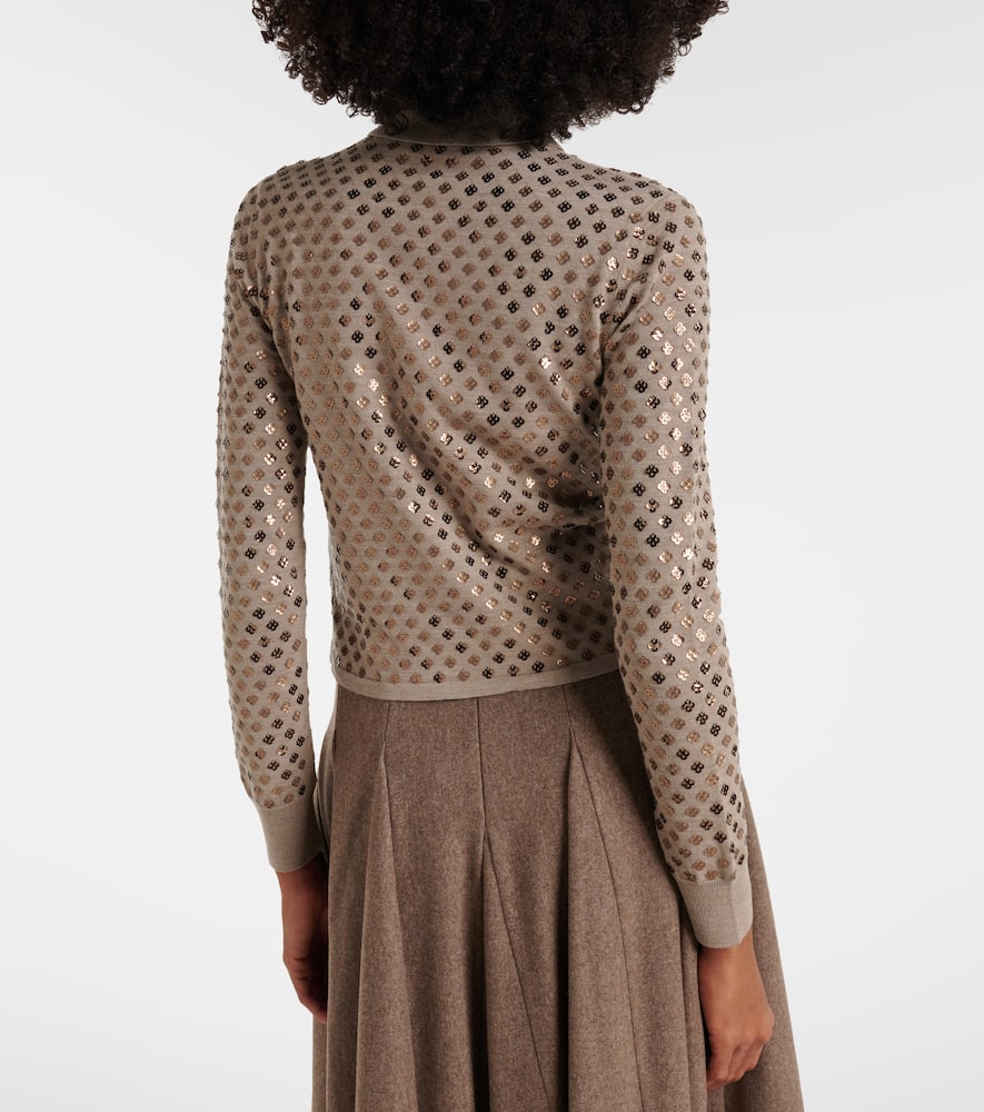 Ragno sequined virgin wool cardigan