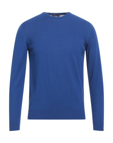 Rossopuro Man Sweater Bright blue Size 4 Cotton