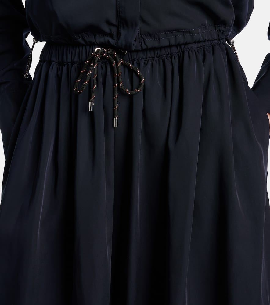 Bates gathered taffeta midi skirt
