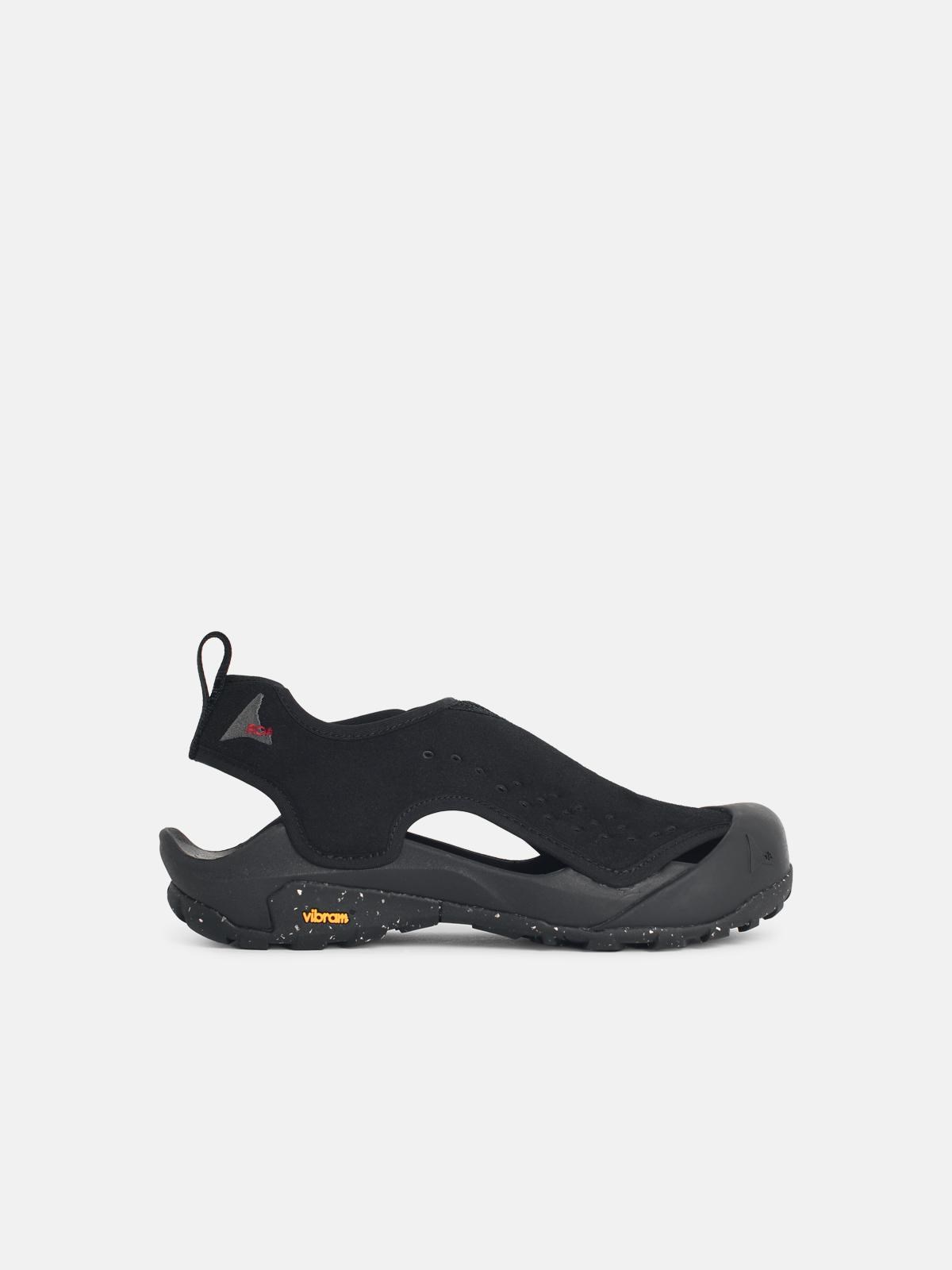 'Arpy' Black Polyester Blend Sandals