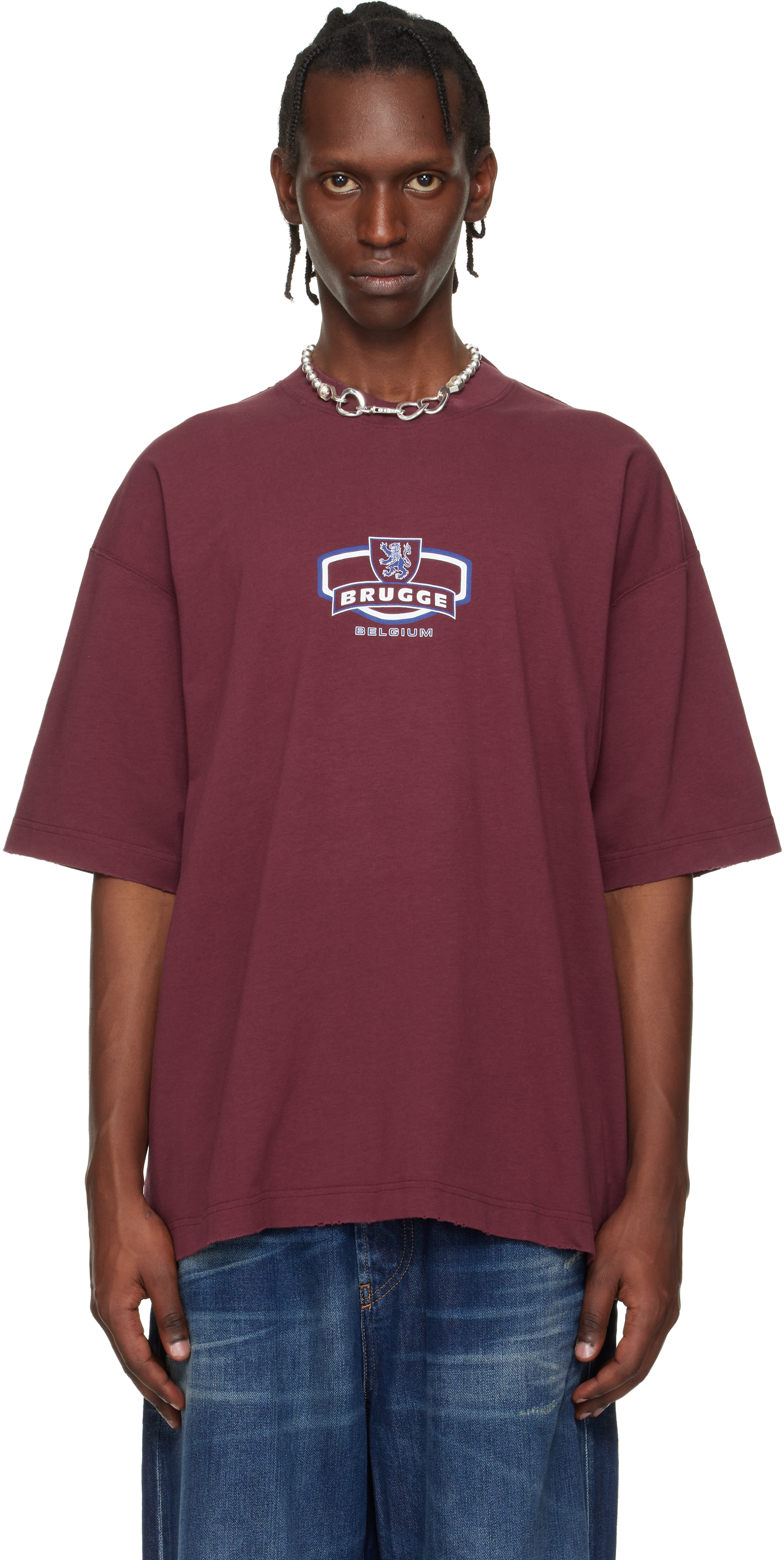 Burgundy 'Brugge' Tourist T-shirt