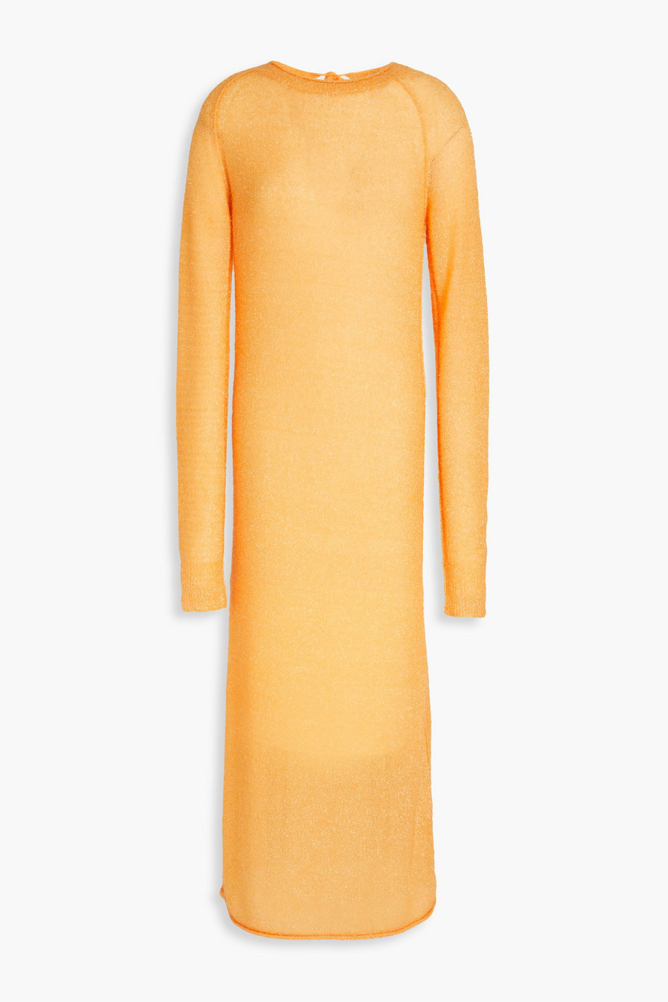 Metallic knitted midi dress
