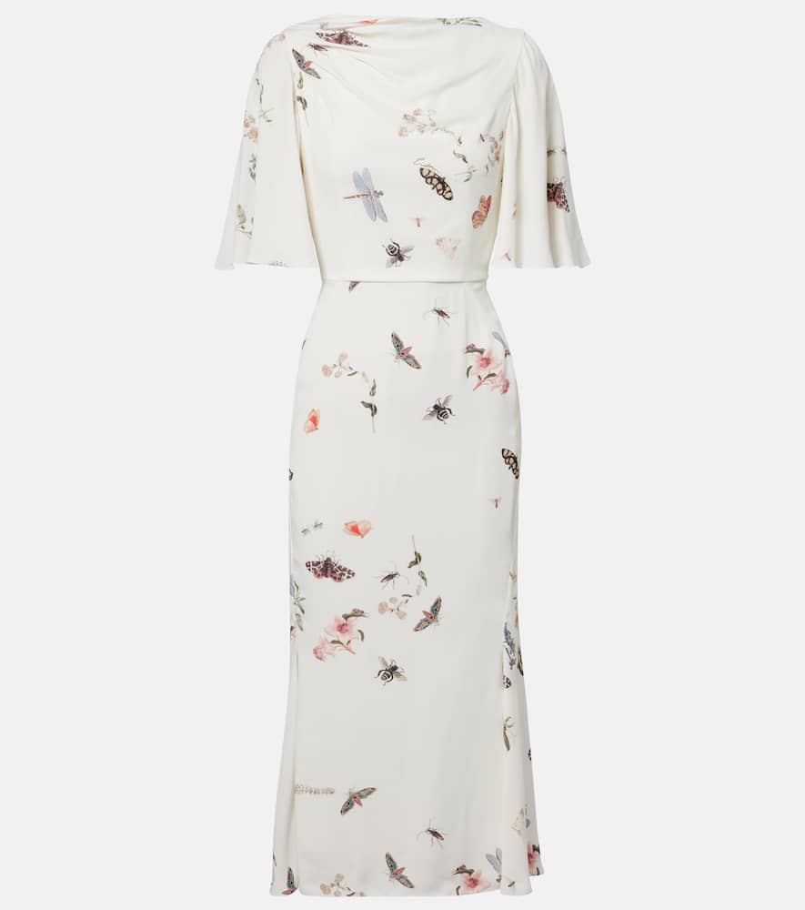 Printed crêpe midi dress