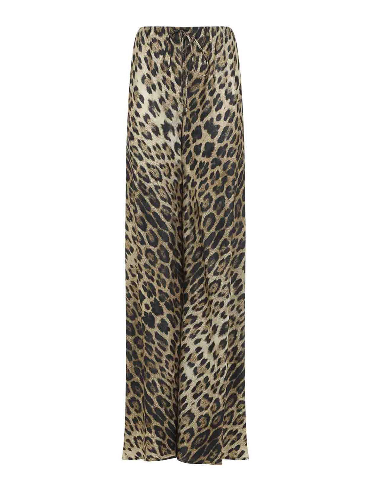 Roberto Cavalli - wide leg animal motif jacquard trouser