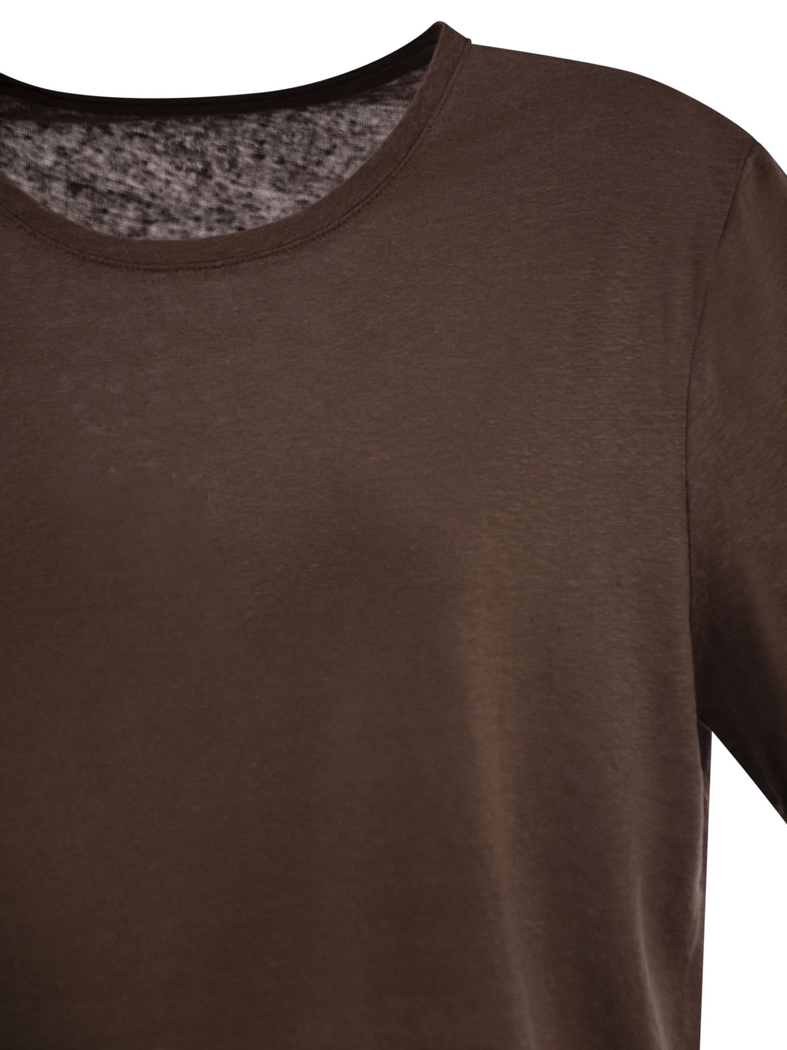 Majestic Linen Crew Neck T Shirt